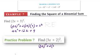 Polynomial Multiplication, Special Products, FOIL - Math 14  2014 P 3   (Review) Video 3