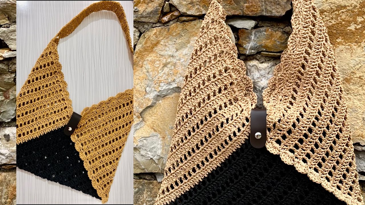 Çok kolay çanta yapımı,bir dikdörtgen parçadan oluşuyor. very easy crochet bag making.