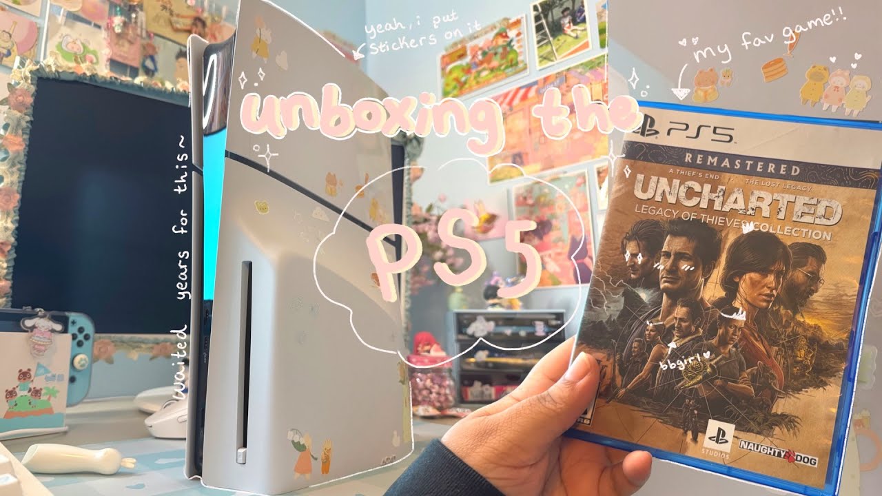 unboxing the ps5 (and putting cute stickers on it) 🌷🌼 - YouTube
