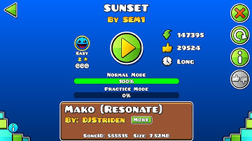 ♥Geometry Dash - Sunset - By Sem1 - All Coins♥