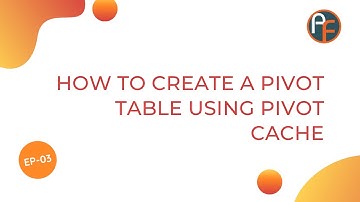 Creating Pivot table using Pivot Cache | Advanced VBA in Hindi