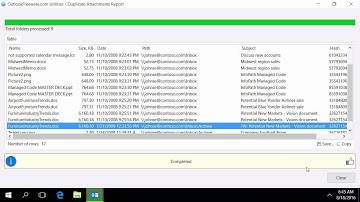 Report on Duplicate Attachments in Outlook