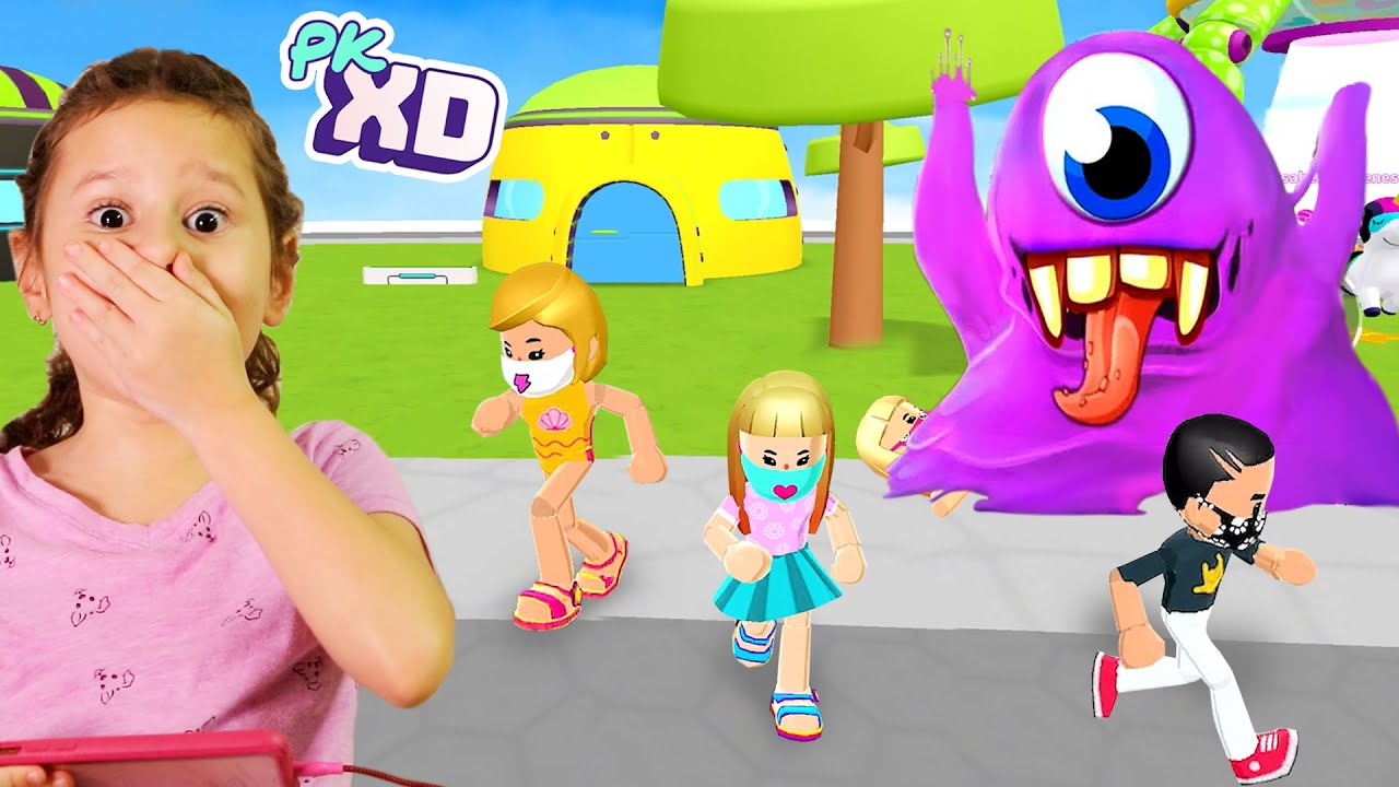 O MONSTRO DO SLIME INVADIU O PK XD !!!  (Pk Xd Game)