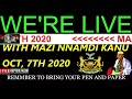 Mazi Nnmdi Kanu Wed, The 7Th Of Oct, 2020 Live Broadcast & Lecture Via Radio Biafra #BiafraExit