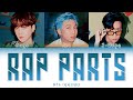 BTS (방탄소년단) RAP-LINE - Rap Parts (Only Title Tracks) | Color Coded Lyrics Han_Rom_Eng