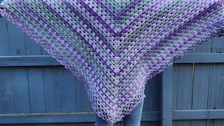 Super Simple Prayer Shawl/Easy Crochet Prayer Shawl/Granny Stitch Shawl/Granny Stitch Prayer Shawl