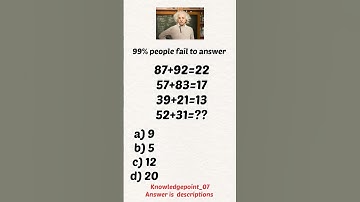 Maths Challenge Quiz | 99% people fail to answer #shorts #ytshorts