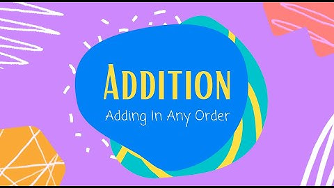 Add in Any Order (Commutative Property K-1)