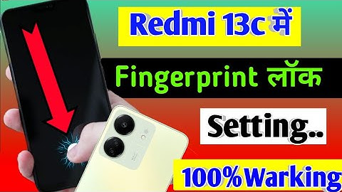 Redmi 13c me fingerprint screen lock kaise lagaye/how to set display fingerprint lock in redmi 13c.