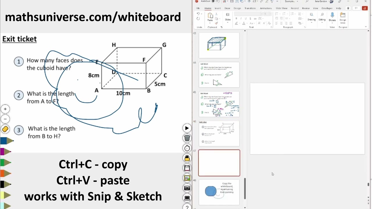 Copy and paste to the whiteboard - YouTube