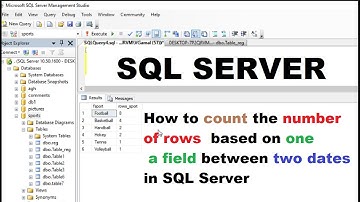sql tutorial -  How to count number of rows  based on one field between two dates in SQL Server