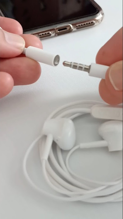 Plug the earphone jack into the 3.5mm headset jack to Lightning adapter for iPhone #shorts