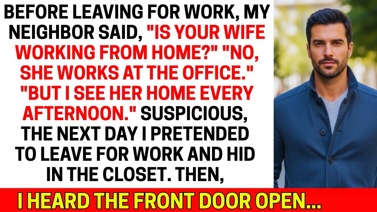 My neighbor said my wife is always home during the day. so I hid and find the horrifying truth