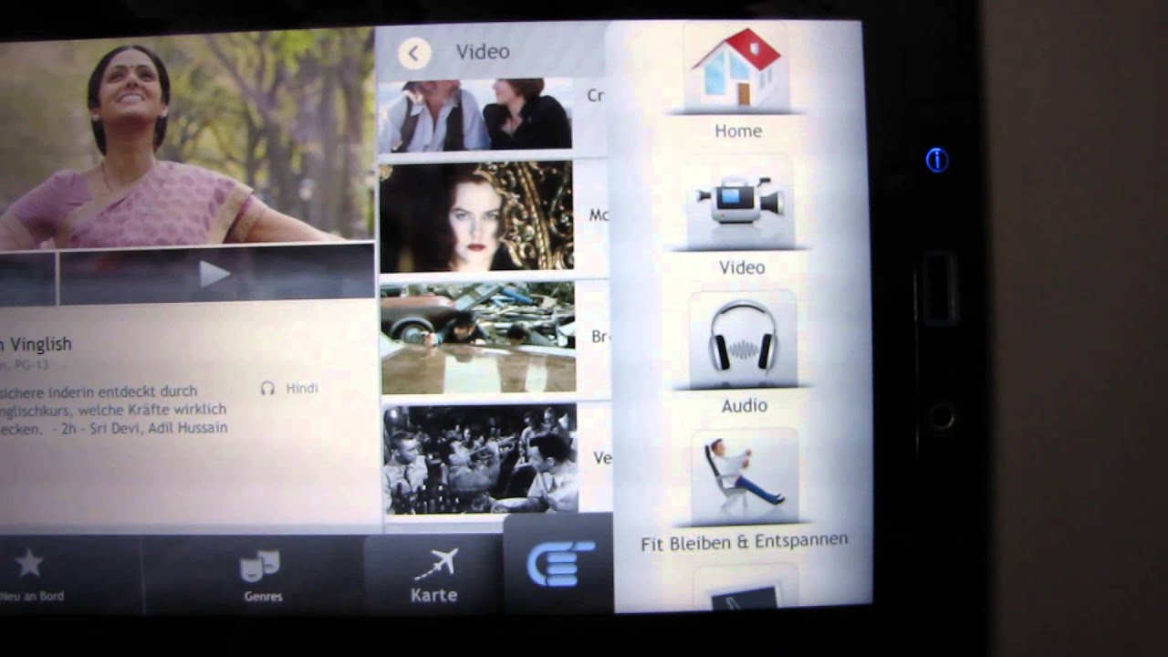 Austrian Airlines B767 infotainment onboard