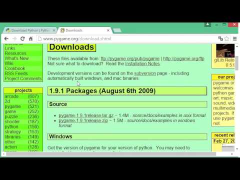 003 Python programmieren - die richtige Version von pygame herunterladen