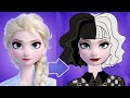 ELSA FROZEN GLOWING UP TO CRUELLA