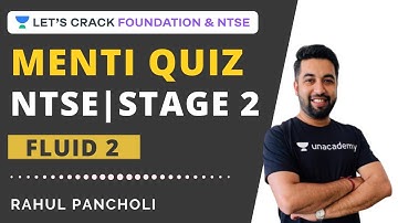 Menti Quiz | Fluid-2 | Physics | NTSE 2020 | NTSE Stage 2 | Rahul Pancholi