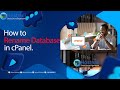 How to Rename a Database in cPanel - Rename mysql database