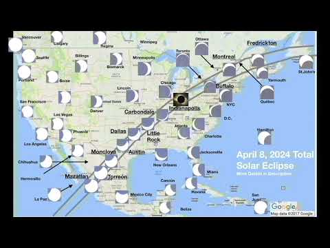 2024 Total Solar Eclipse Animation for North America🌟🇮🇳
