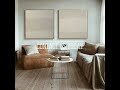 Set of 2 Beige Abstract Painting for Living Room, 3D Boho Abstract Painting, Large Abstract Canvas