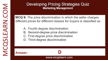 Pricing Strategies Quiz | Pricing Strategies Questions Answers PDF | Class 12–9 Notes | Ch 11 Quiz