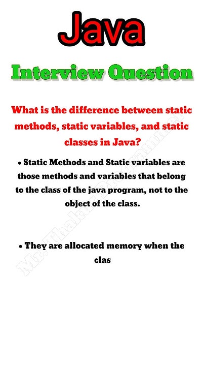 What is the difference between static methods, static variables, and ...