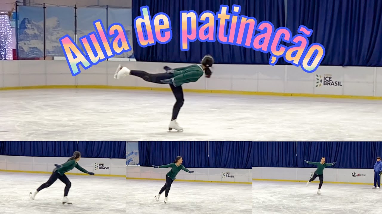 MEU TREINO COM PATINS! AULA DE PATINAÇÃO ARTÍSTICA NO GELO - SALTOS E SPINS