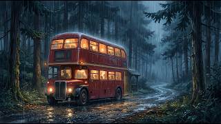 Rainy Bus Journey Through Misty Mountains | Cozy Ghibli ASMR
