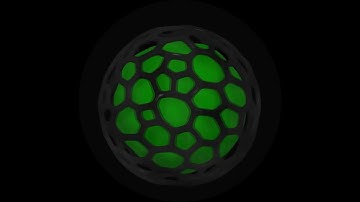 Adobe Stock 4K Video: Loop 3d animation of a green abstract ball with mesh outside