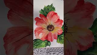 Easy Watercolor Flower Painting for Beginners 🌸 | Simple Floral Art Tutorial #Shorts#Viral#Youtube
