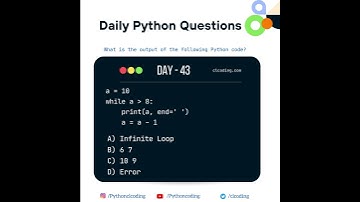 Python Coding challenge - Day 43 | What is the output of the following Python code?  #python