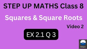Class 8/ STEP UP MATHS/CH 2 Square & Square Roots /Ex 2.1 Q 3/ Find  smallest no ...