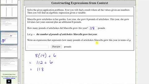 Application: Evaluate a Numerical Expression and Find a Variable Expression ax+b