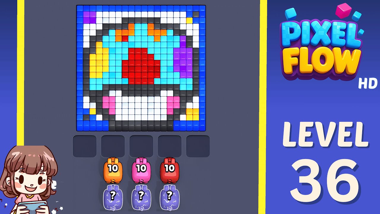Pixel Flow Level 36 Solution Walkthrough