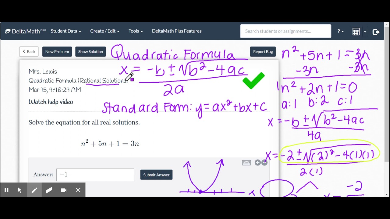 Quadratic Formula (Rational Solutions) - YouTube
