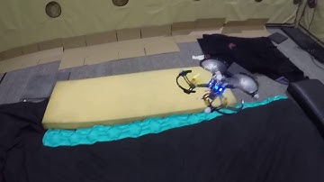 Medium quadrotor robustness test POV with sim2real neural network controller