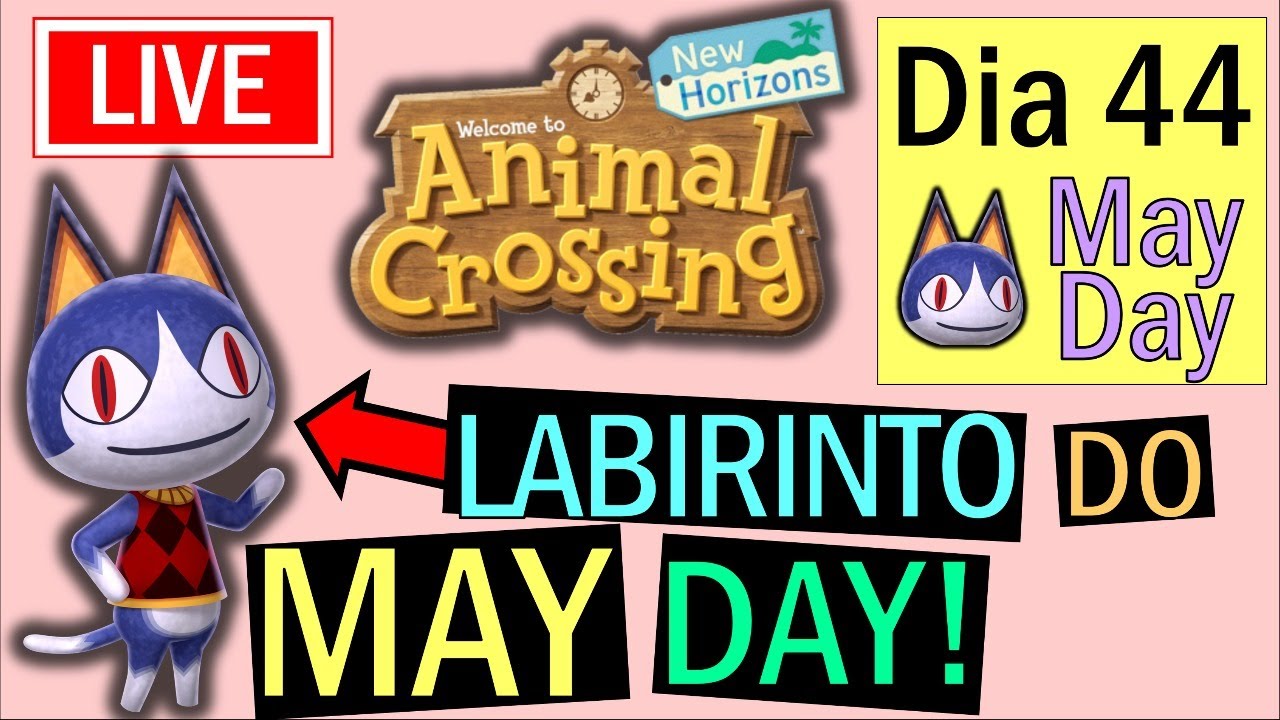 Animal Crossing: New Horizons LIVE (Dia 44): MAY DAY: ACHANDO O ROVER NO LABIRINTO! (Gameplay PT-BR)