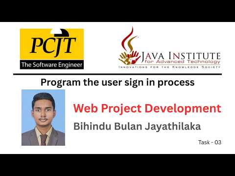 Task No 03: Program the User Sign In Process