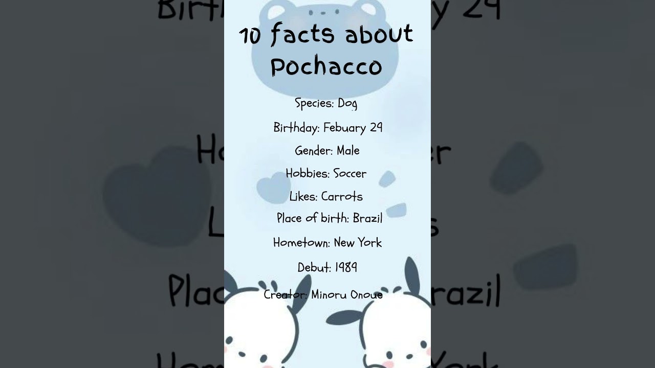 10 facts about Pochacco!!!! #sanrio #pochacco #facts - YouTube