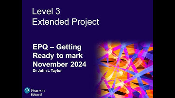 EPQ   Getting Ready to Mark (November 2023)