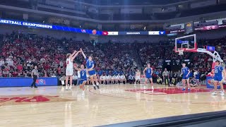Auburn's Maverick Binder hits a 3-pointer to end the first half