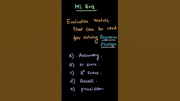 Which Evaluation Metric is Used in Regression? 🤔 Pick Your Answer!  #ml #ai #mlquiz