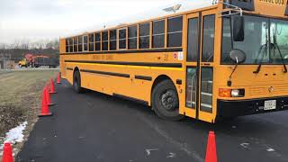 School Bus class B skills, parallel parking;  International RE Transit