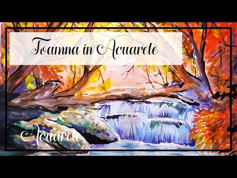 Peisaj De Toamna Pictura In Acuarele Pe Hartie Fall Watercolor