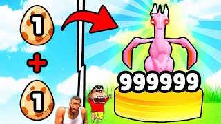 NOOB vs PRO vs HACKER in CATCH MONSTER RUN | DINOSAUR HUNT GAME with SHINCHAN and CHOP | AMAAN-T