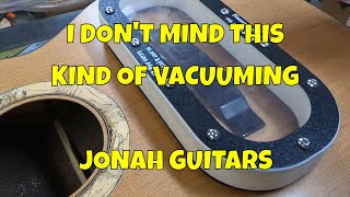PREP AND GLUING BRIDGE WITH VACUUM CLAMP, OM GUITAR, JONAH GUITARS