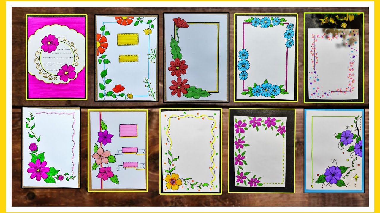 10 Simple First Page Design/ Project Work Designs /Front Page Design/Cover Page borders