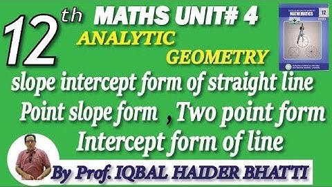 Slope Intercept form, Point slope form, Two point form & Intercept form of line