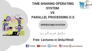 Time Sharing Operating System Vs Parallel Processing O.S, Computer Science Lecture | Sabaq.pk