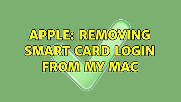 Apple: Removing smart card login from my Mac
